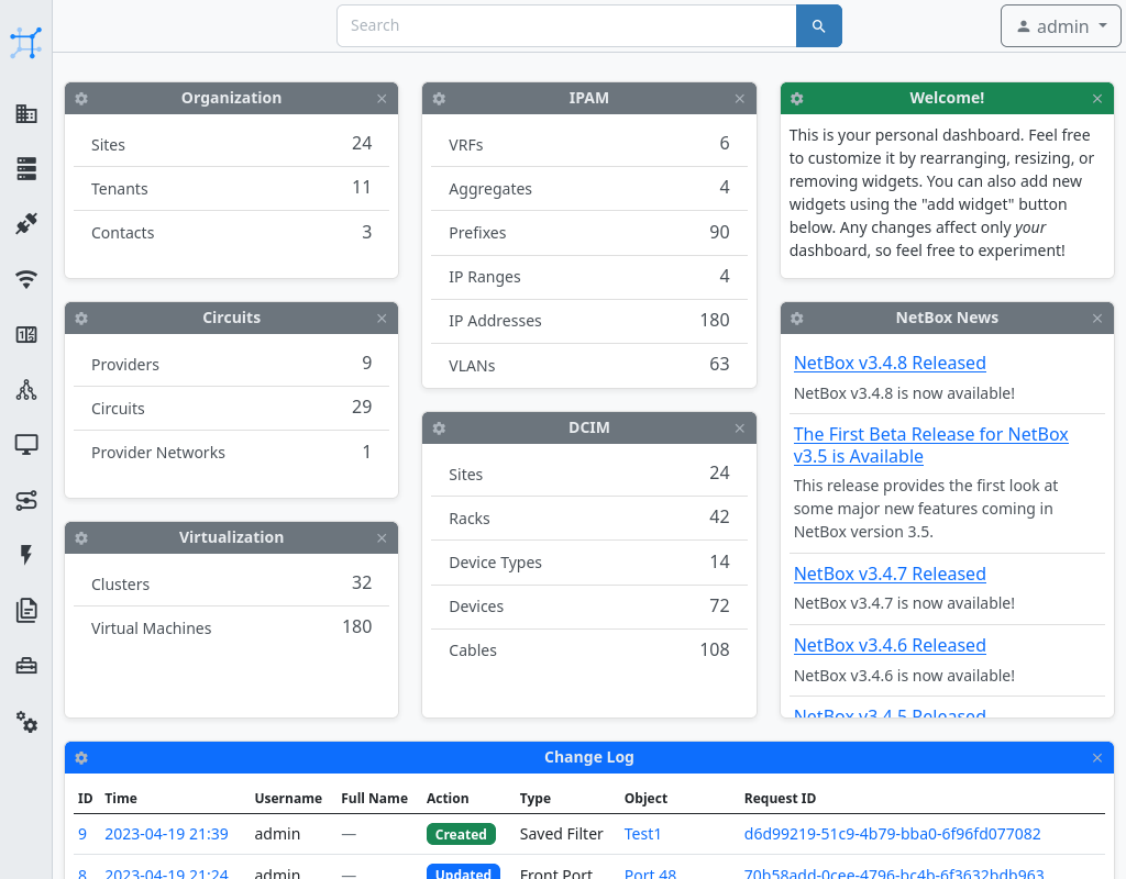 NetBox user interface screenshot